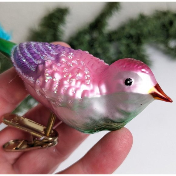 Bird Clip Old World Christmas Ornament, Brides Collection - Picture 3 of 6
